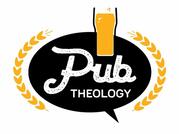 Pub Theology logo with a speech bubble saying 